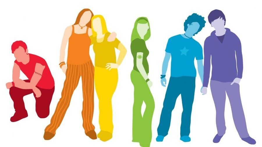 young people in different colours
